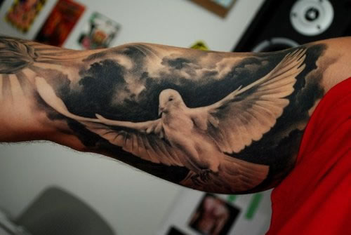 Beautiful Dove Tattoo for Man