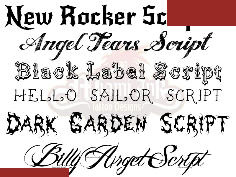 Features Tattoo Lettering Scripts and Fonts