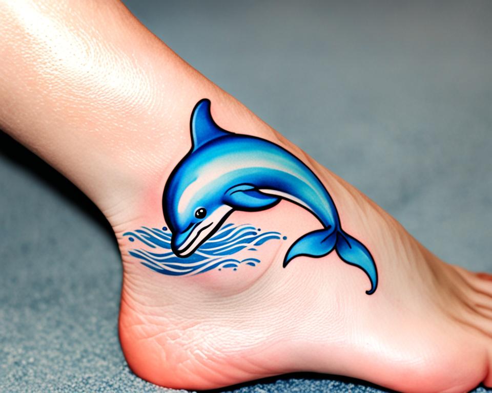 dolphin ankle tattoo designs for women